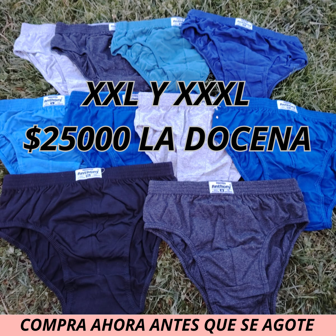 SUNGA TALLAS GRANDE ALGODON PERUANO 25000LA DOCENA XXL Y XXXL