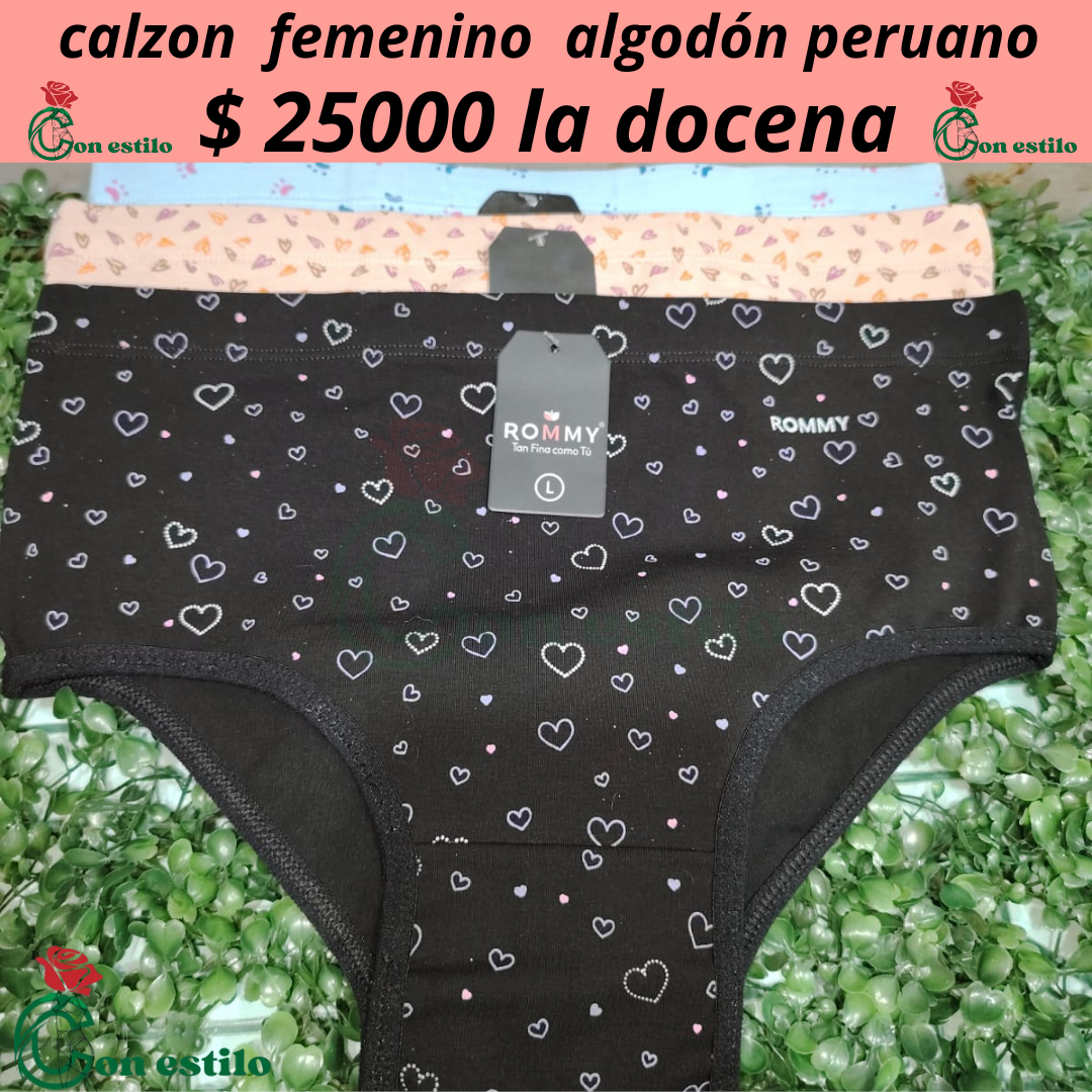 CALZÓN ROMMY PERU 12 UNIDADES 25000