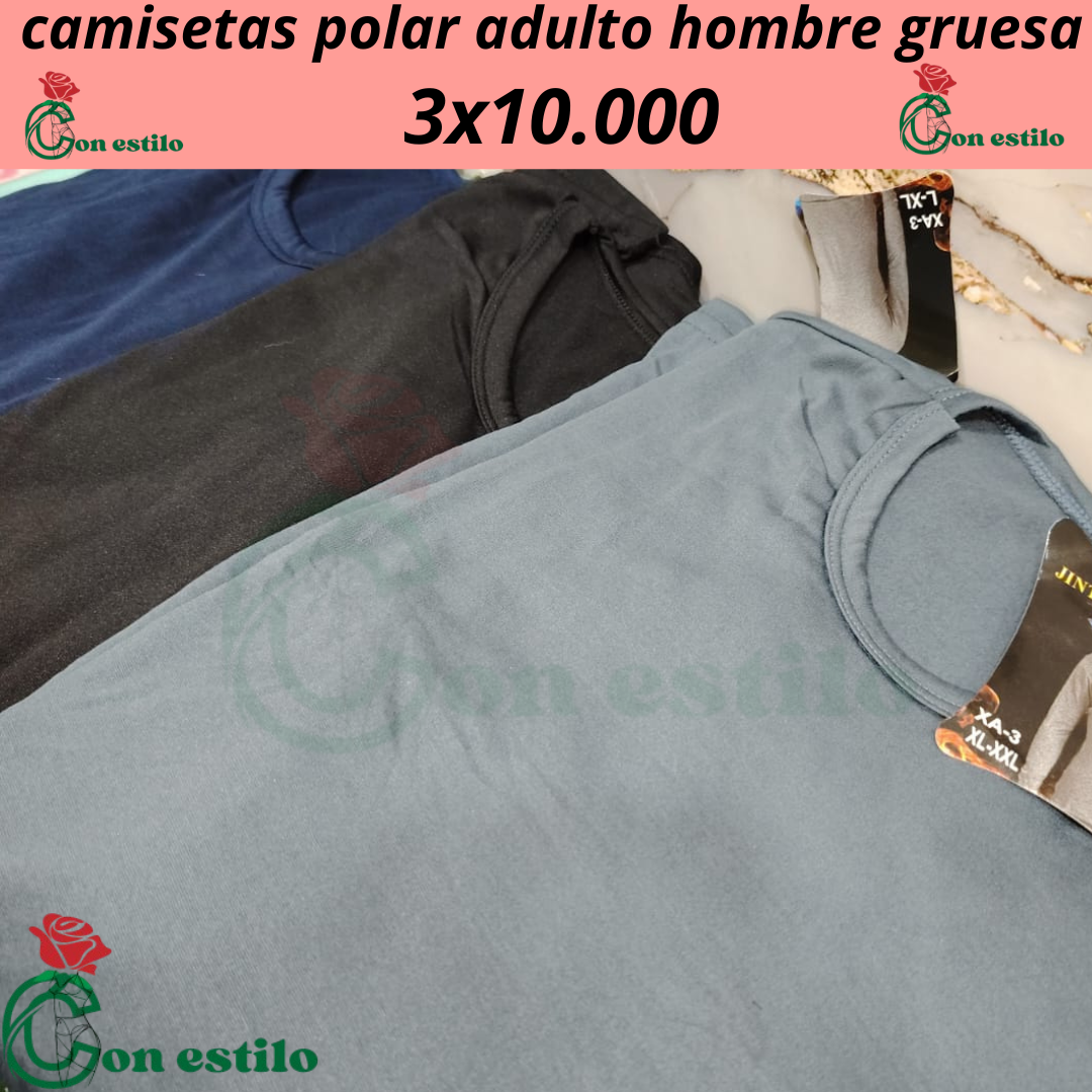 camiseta de hombre polar gruesas 3x10000
