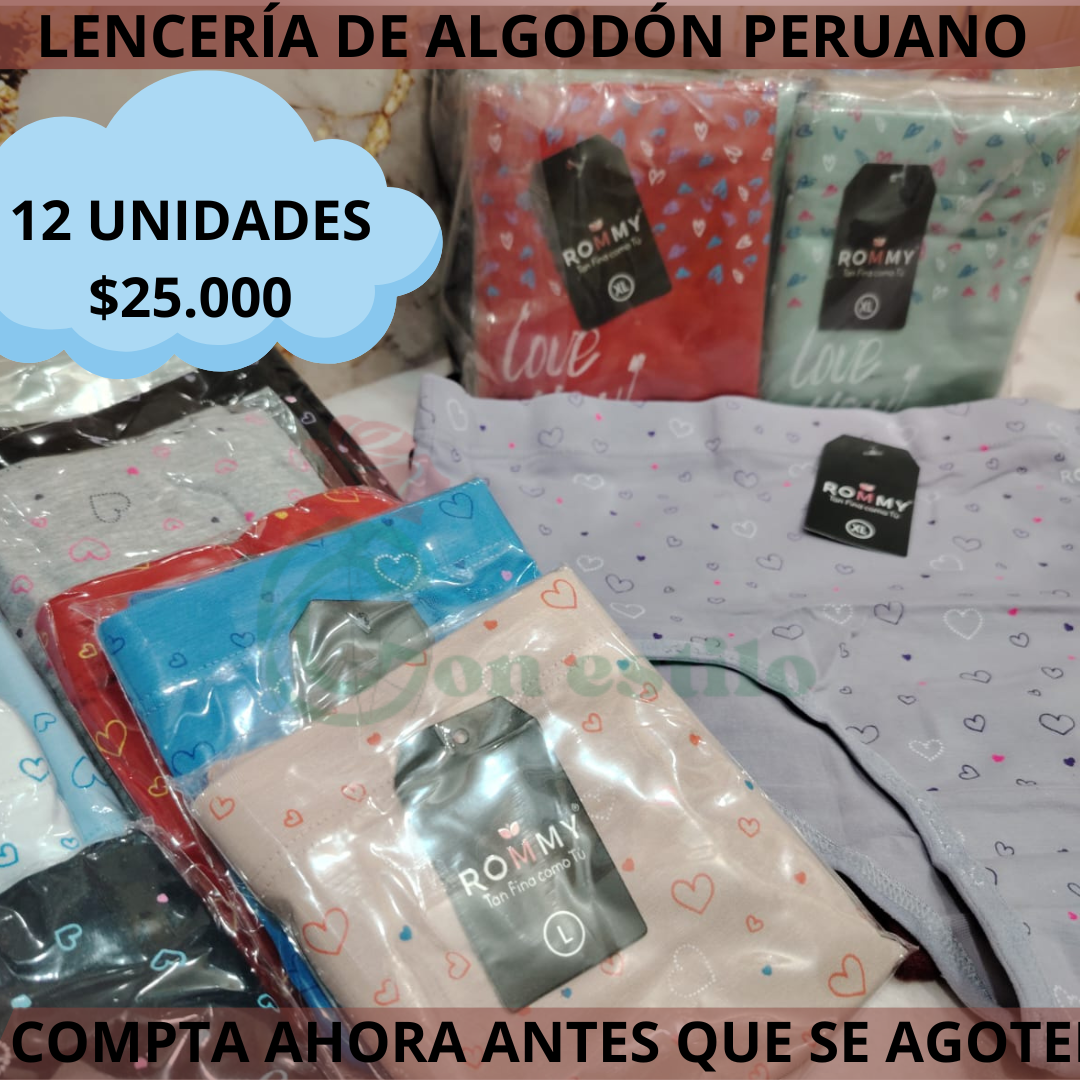 CALZÓN ROMMY PERU 12 UNIDADES 25000