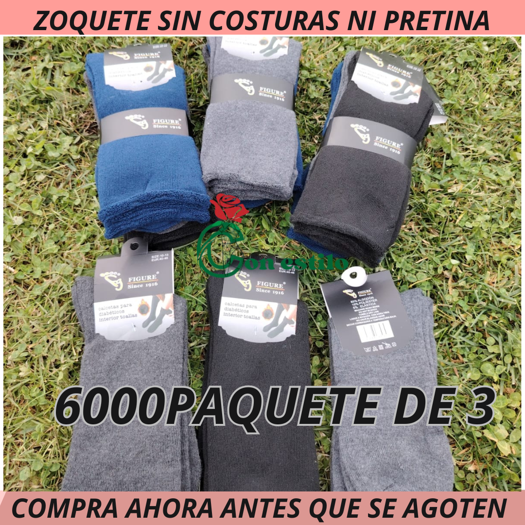 ZOQUETE LARGO DIABETICO 85%ALGODON 6000