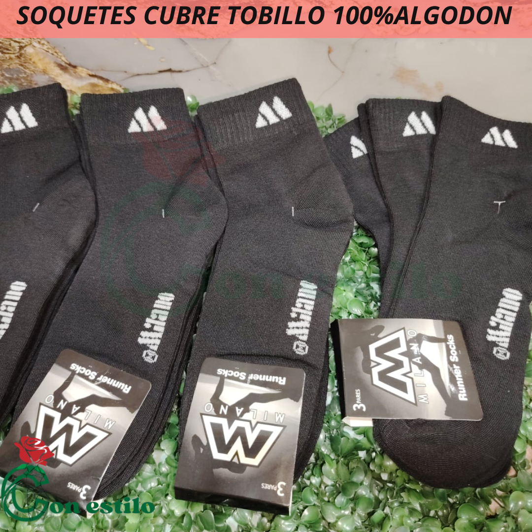 SOQUETE CUBRE TOBILLO 8000 LA DC 100%ALGODON