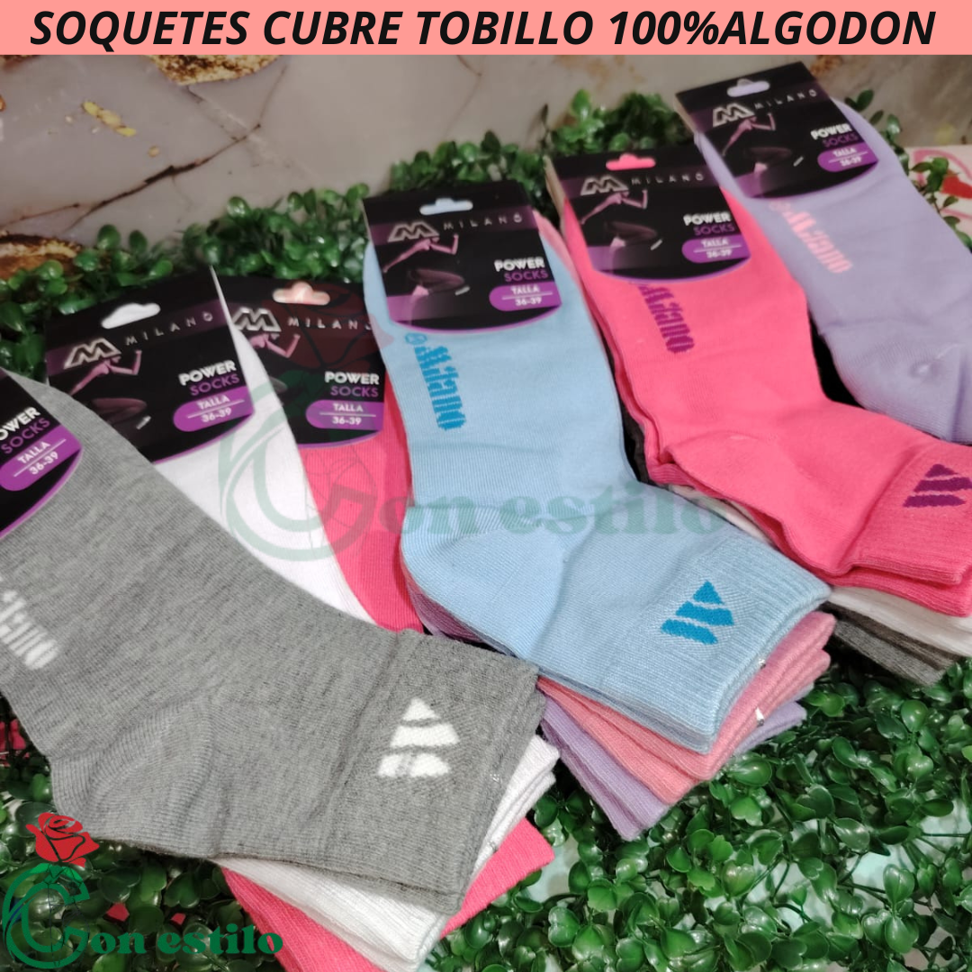SOQUETE CUBRE TOBILLO 8000 LA DC 100%ALGODON