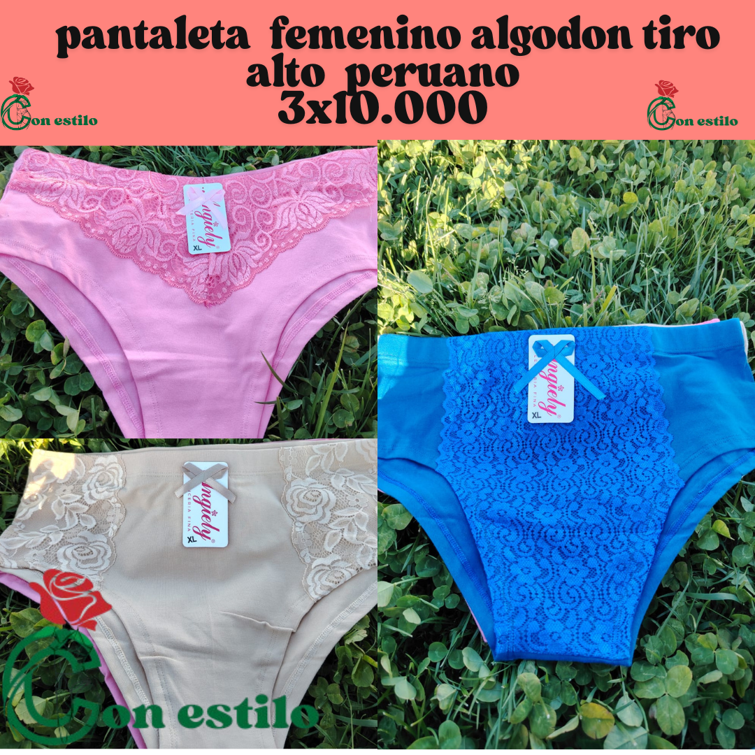 pantaletas de algodón 3x10.000 bellas