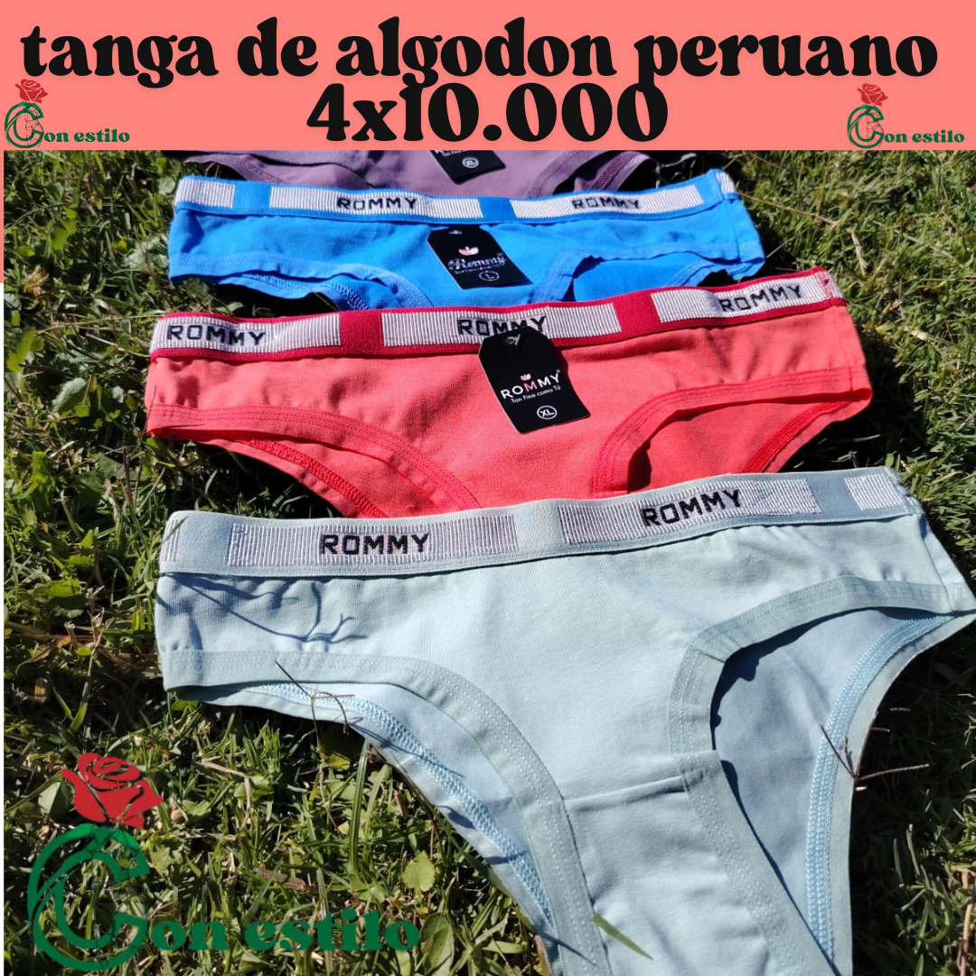tanga sin costuras algodón peruano 4x10.000