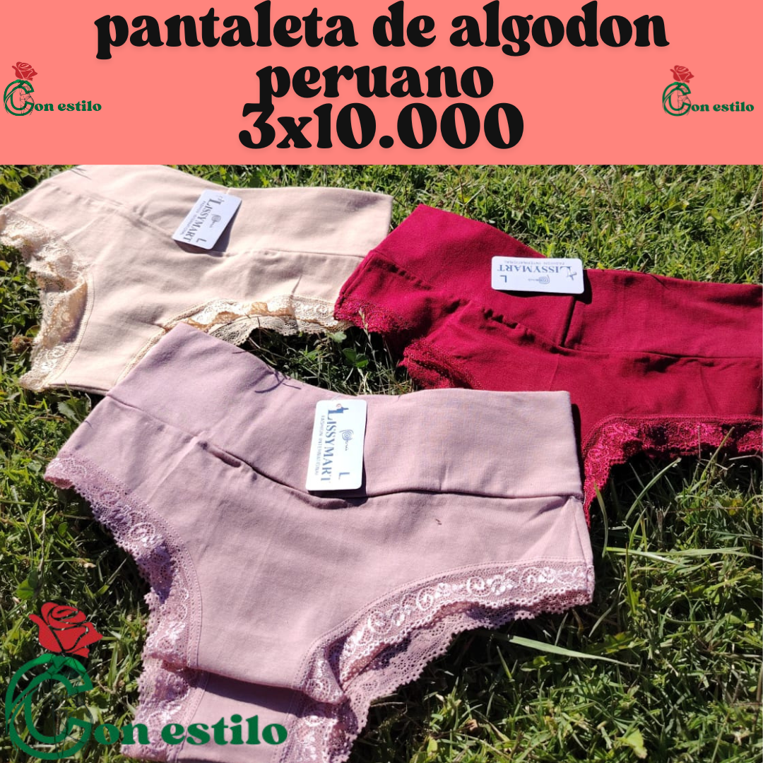 pantaletas de algodón Perú 3x10.000