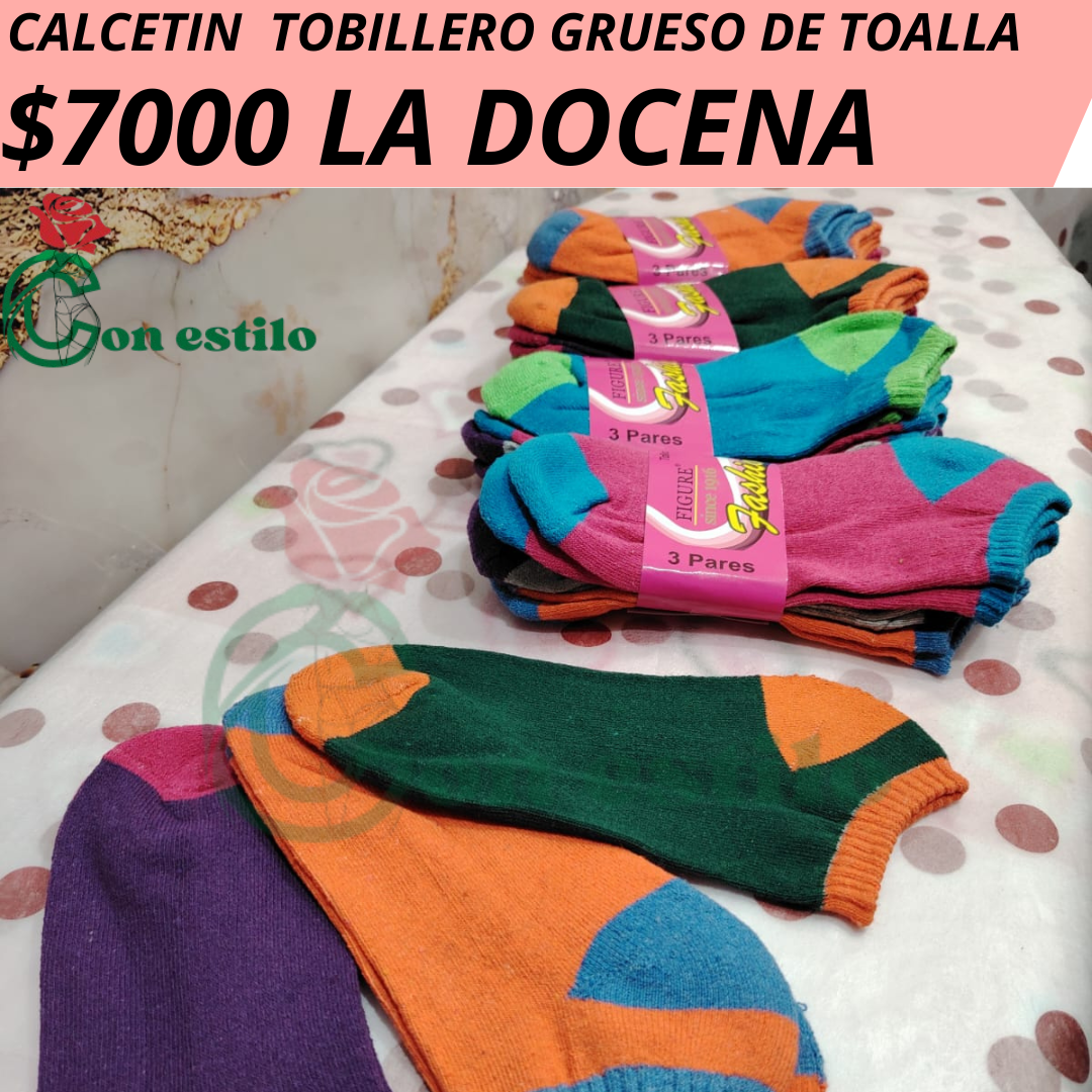 CALCETIN TOBILLERO TOALLA $7000 LA DOCENA