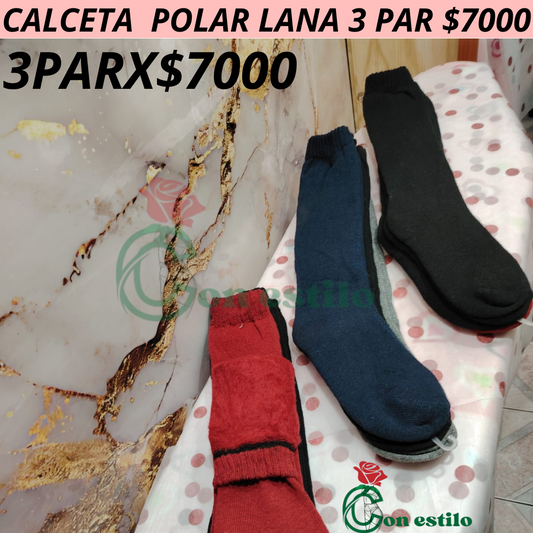 CALCETA POLAR LANA 3PAR X 7000
