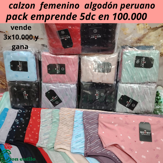 pack emprende y gana con lencería de algodón peruano 5 dc 100.000