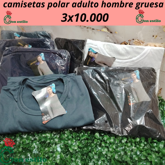 camiseta de hombre polar gruesas 3x10000