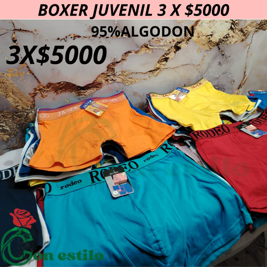BOXER JUVENIL95%ALGODON 3X5000