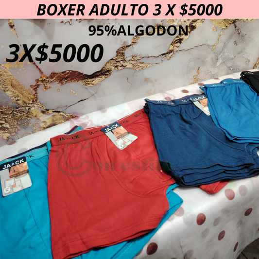BOXER ADULTO 95%ALGODON 3X5000