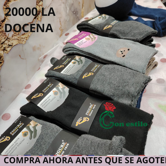 CALCETA SIN COSTURA 85%ALGODON DOCENA 20000