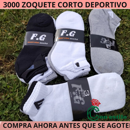 ZOQUETE CORTO DEPORTIVO TOALLITA  3X3000