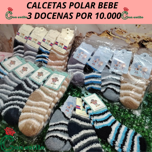 soque de polar bebe niño y niña $10.000 3 docena NIÑO O NIÑA