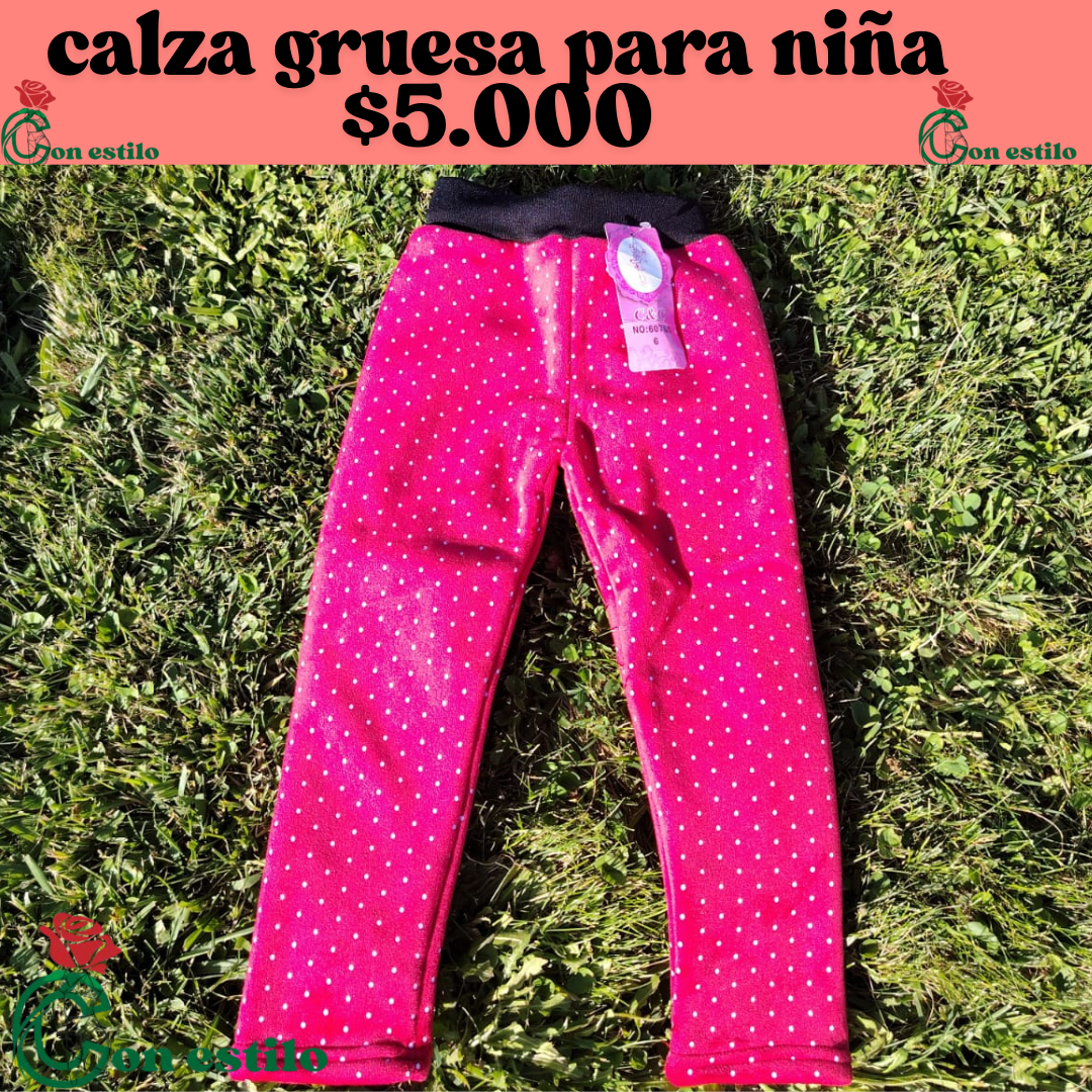 calza gruesa para niña $5.000