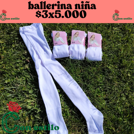 BALLERINA DE NIÑA BLANCA 3X5000