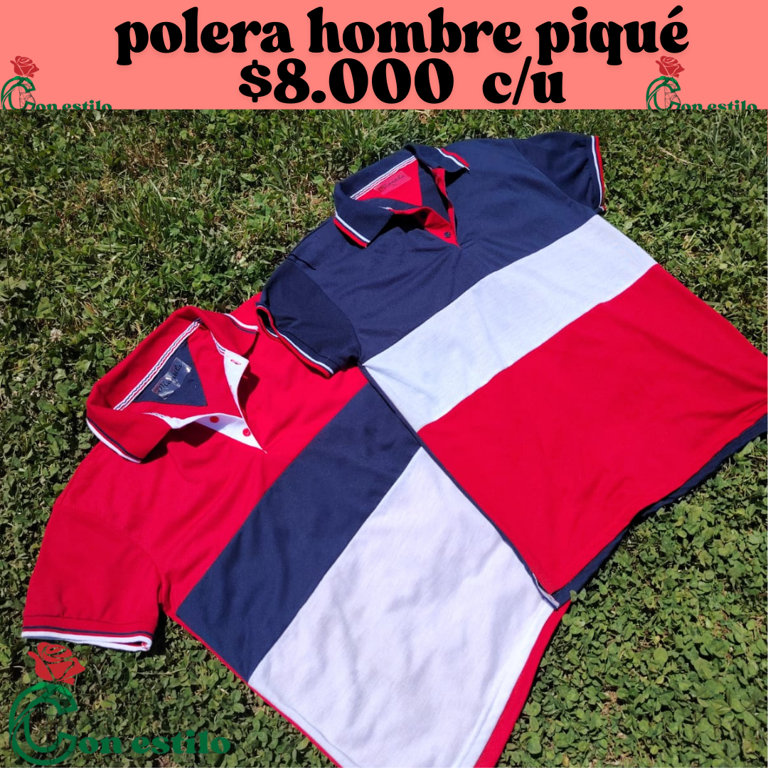 polera piqué hombre $8.000