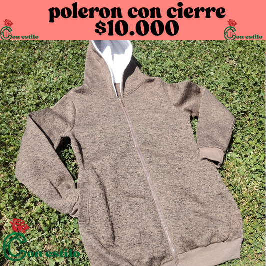 polerón largo con cierre $10.000