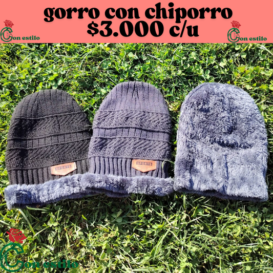 gorro con chiporro 3.000c/u