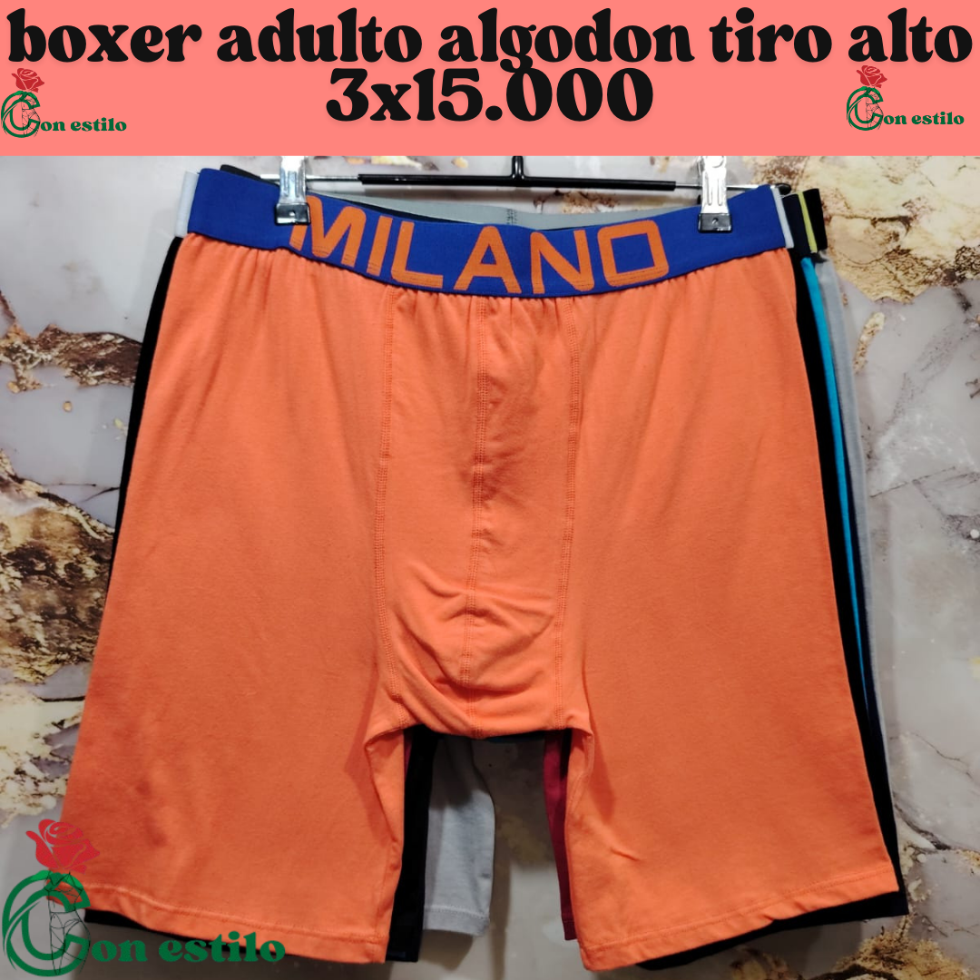 bóxer adulto 3x15.000 piernas largas algodón