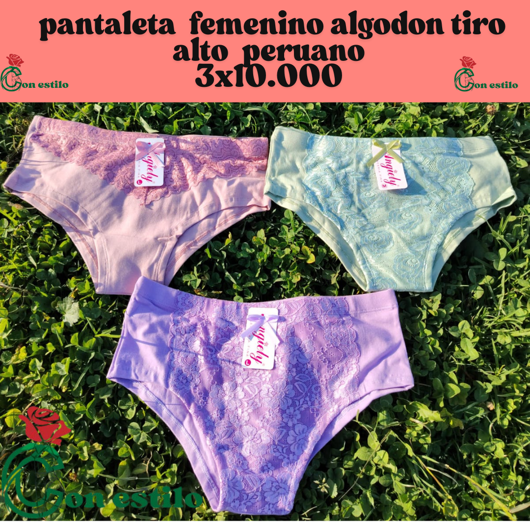pantaletas de algodón 3x10.000 bellas