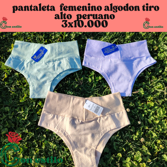 pantaletas con puntitos de algodón Perú 3x10.000