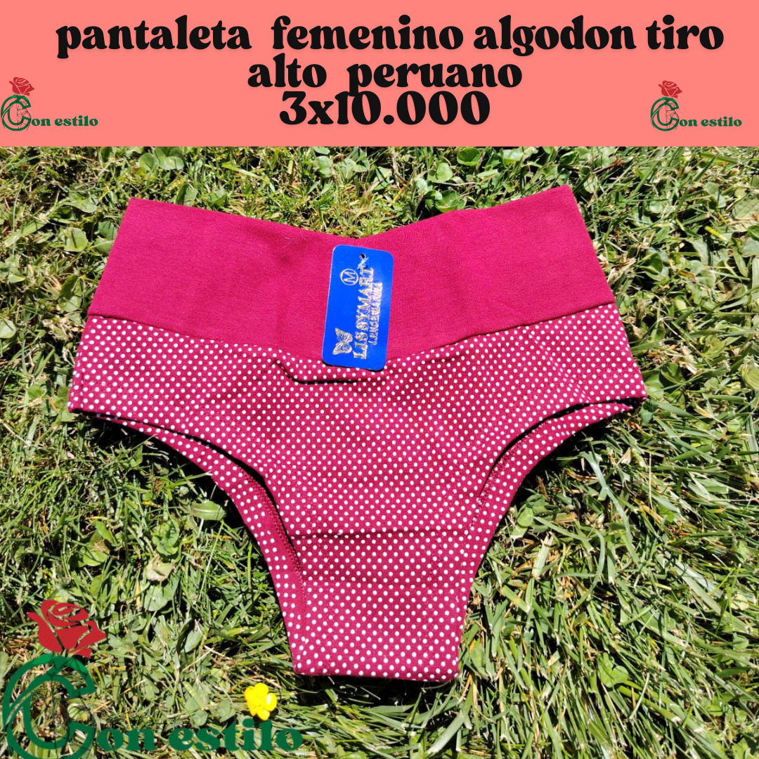 pantaletas con puntitos de algodón Perú 3x10.000