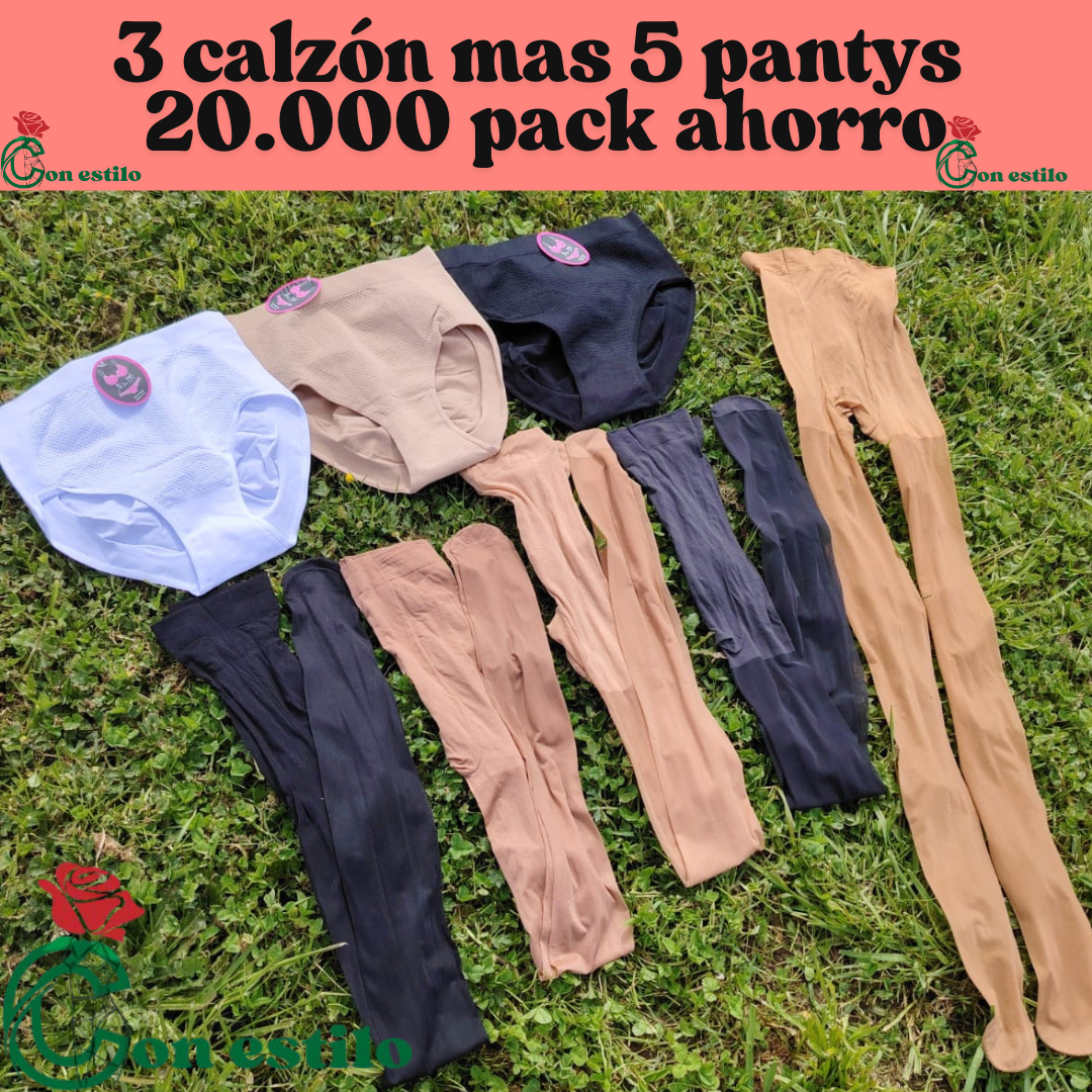 3 calzón 5 pantys 20.000