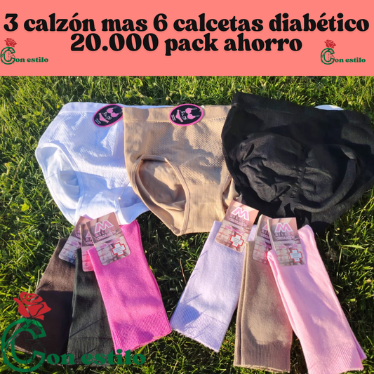 3 calzón mas 6 calcetas de diabético 20.000