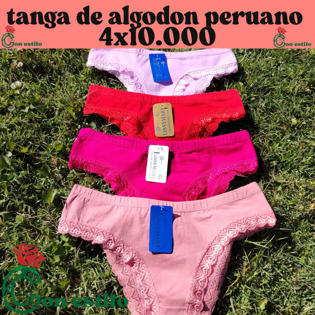 tanga algodón Perú 4x10.000