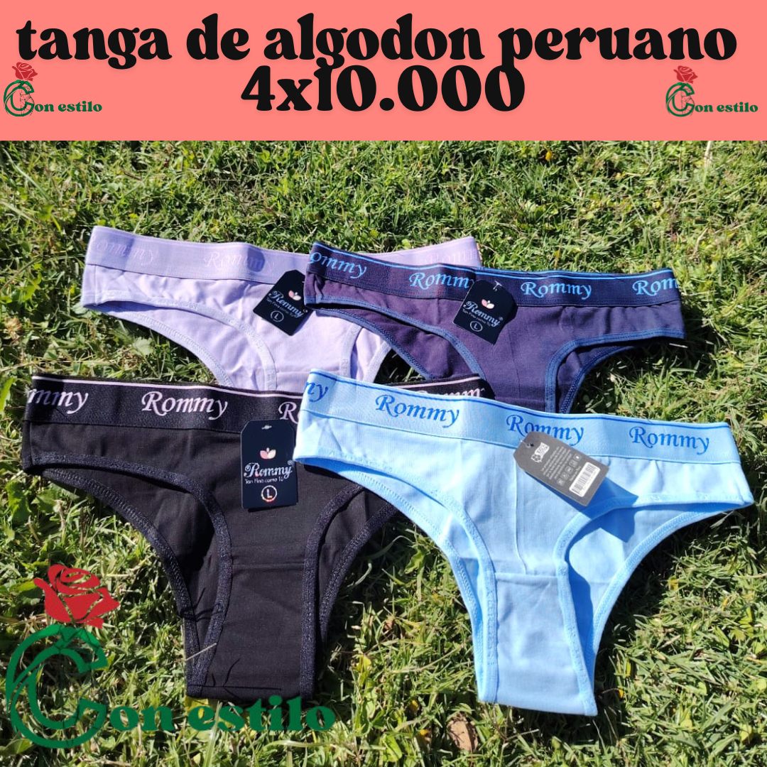 tanga algodon peruano romy 4x10.000