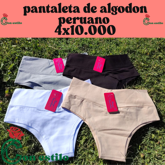 pantaleta de algodon peru 4x10.000