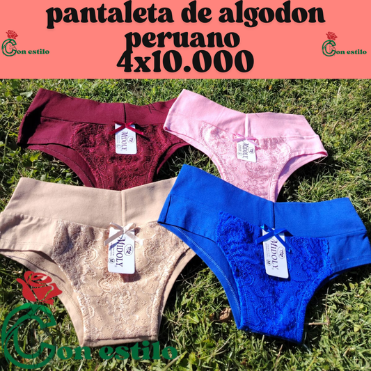 pantaletas con encaje 4x10.000