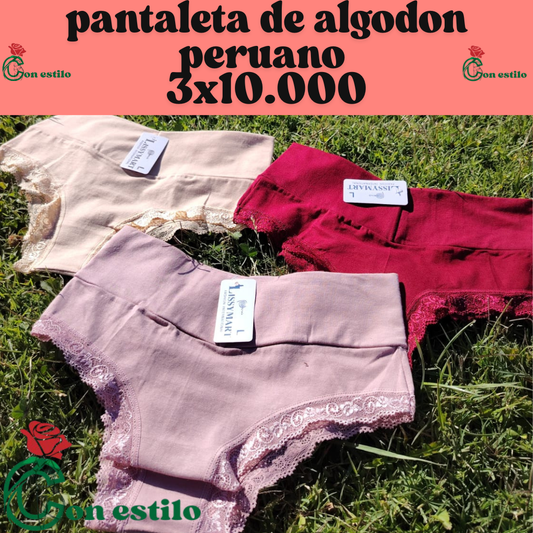 pantaletas de algodón Perú 3x10.000