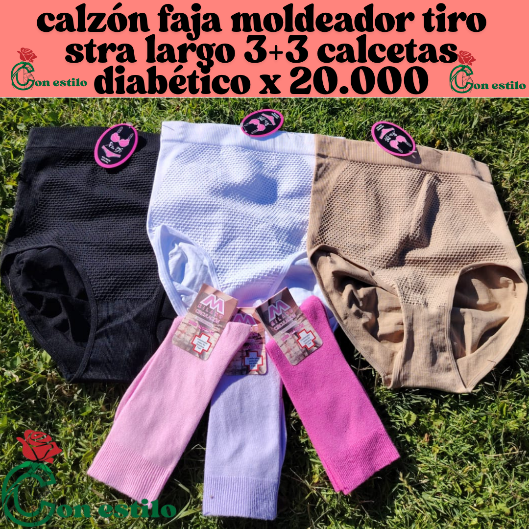 pack ahorro 3 stra largos mas 3 calcetas por 20.000