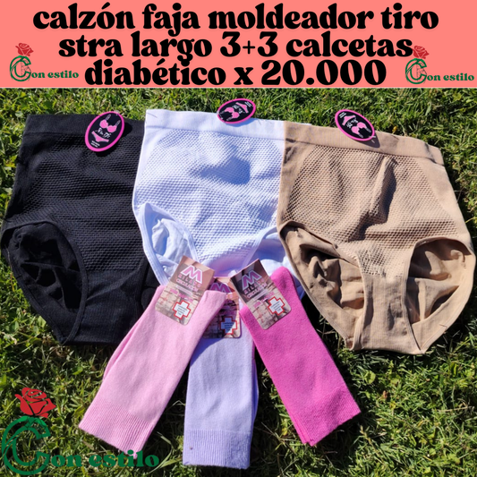 pack ahorro 3 stra largos mas 3 calcetas por 20.000