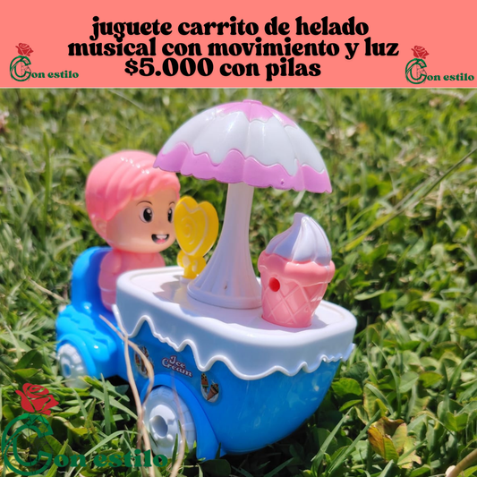 juguete de carrito de helado  luminoso $5.000