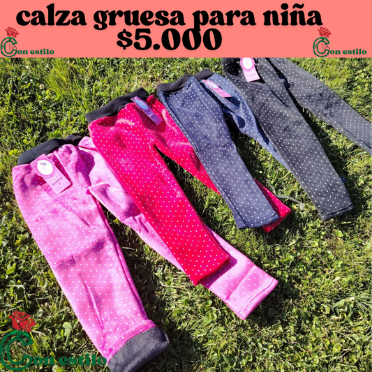 calza gruesa para niña $5.000