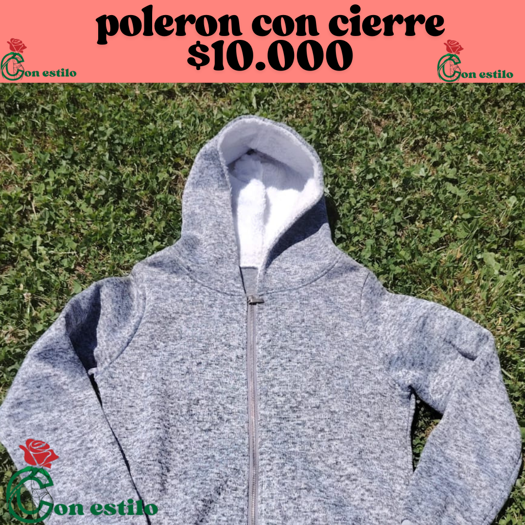 polerón largo con cierre $10.000