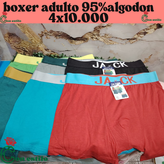 boxer adulto 95%algodon 4x10.000